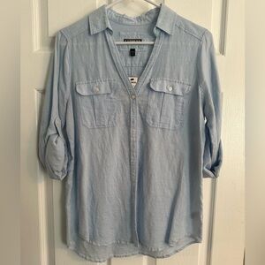 Light blue button up
